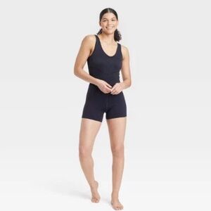 JoyLab Black Sleeveless Active Romper